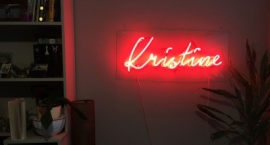 "Kristine" Custom neon sign with transparent background