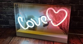 "Custom neon sign" in acrylic box